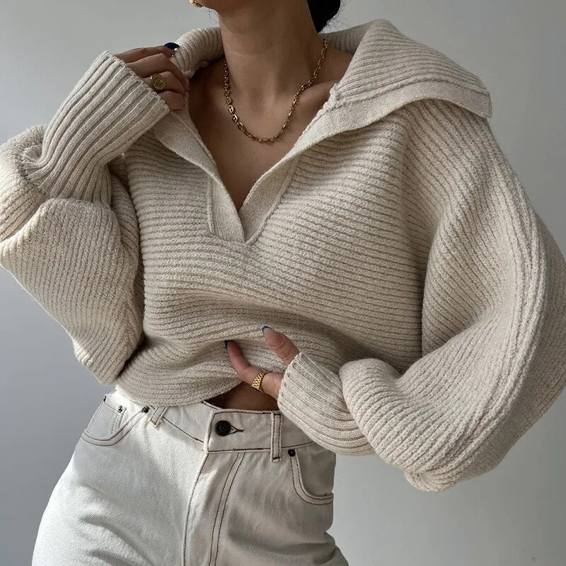 Suéter Velour Suave Con Borde Oversize Y Calidez Luis