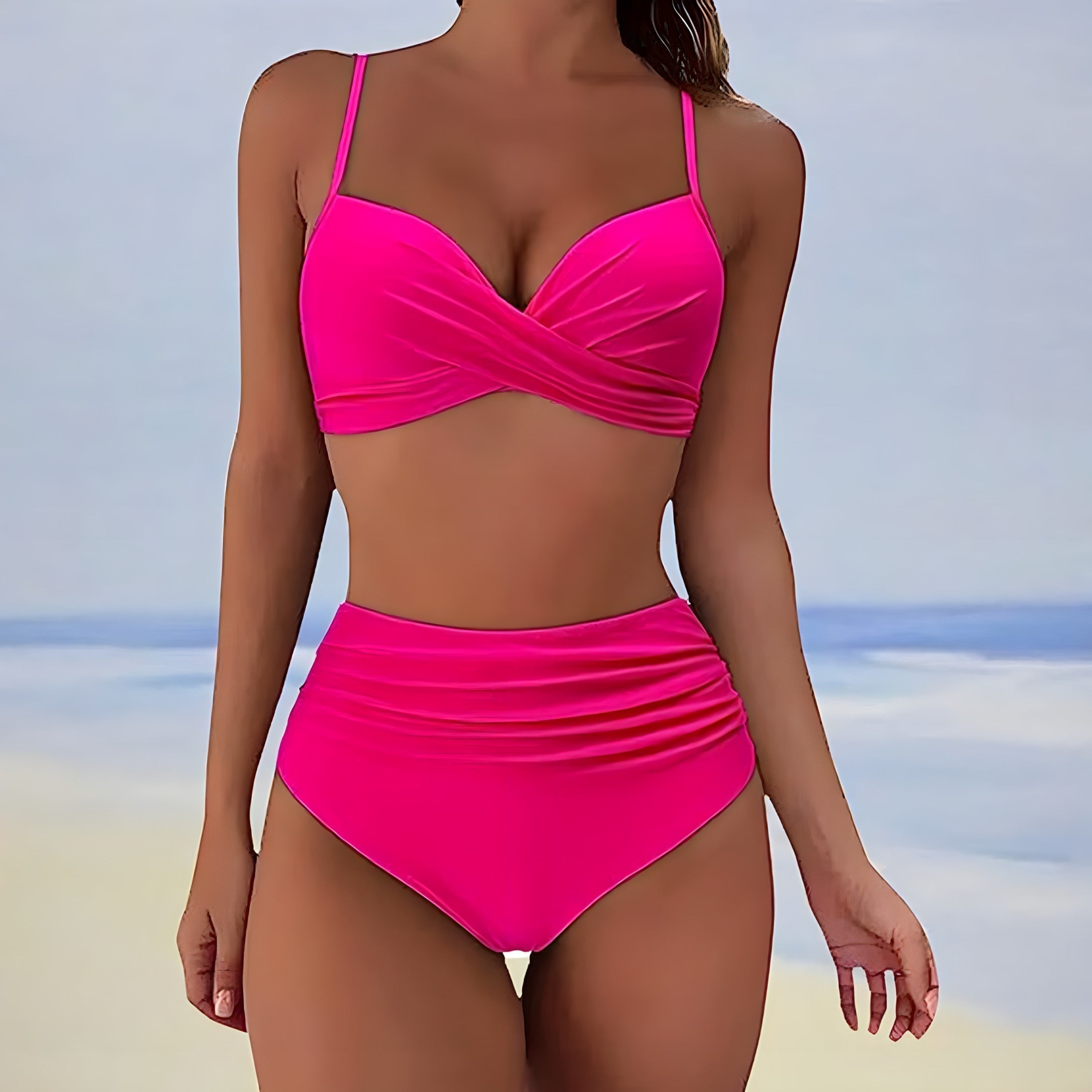 Bikini De Cintura Alta Elegante Y Cómodo Para Verano María