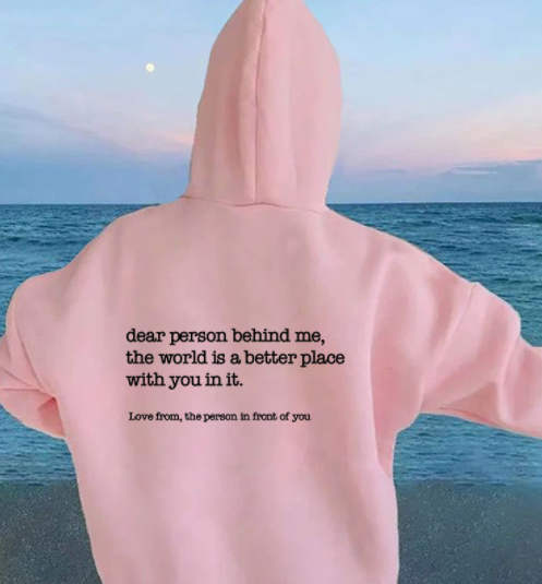 Sudadera Dear Person Behind Me Con Texto Blanco María
