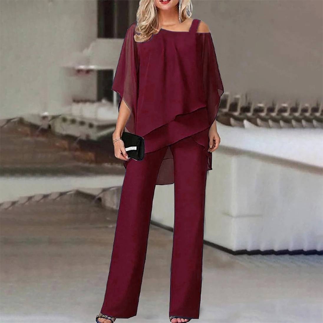 Conjunto Dos Piezas Con Hombro Descubierto Elegante Ana