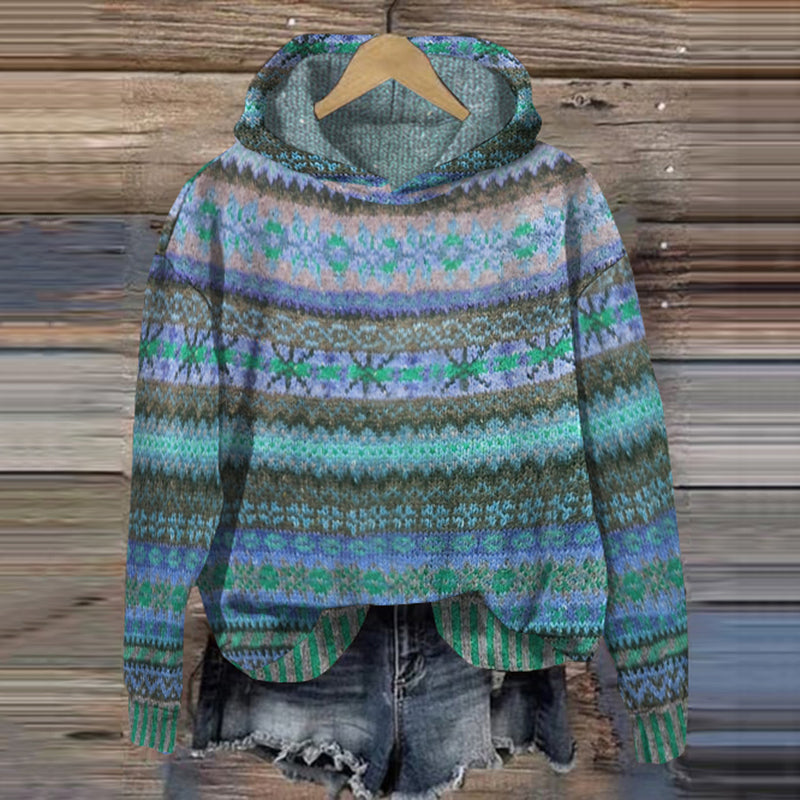 Sudadera Caliente Con Capucha Estampada De Invierno Camila
