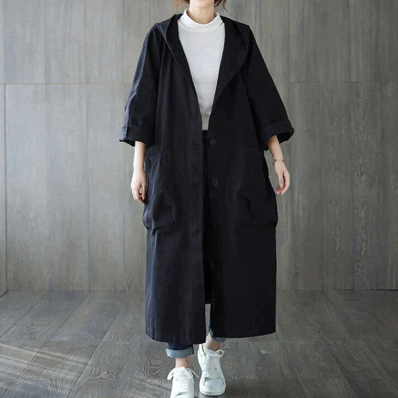 Abrigo Trench Oversized Elegante Y Versátil Moda Ana