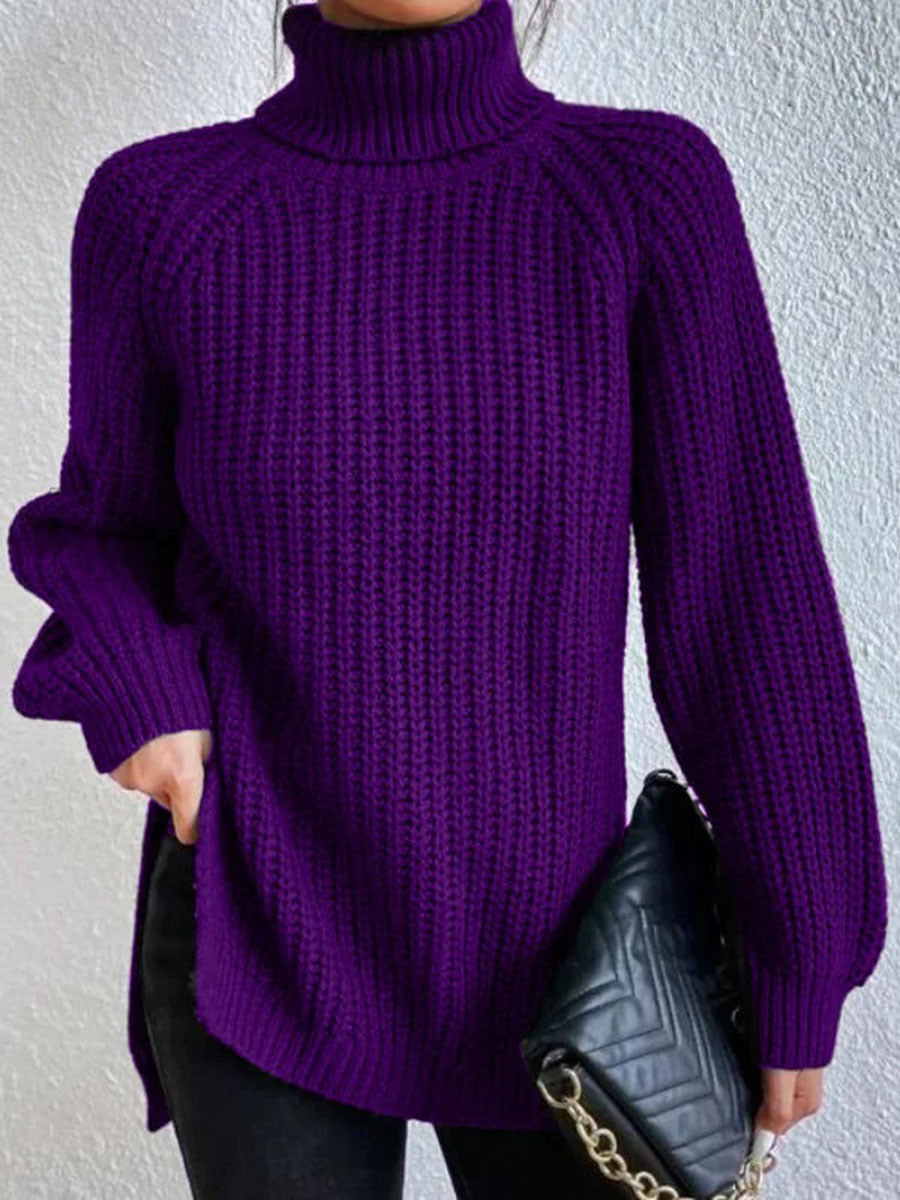 Women's Turtleneck Sweater Slim Fit Soft Knit