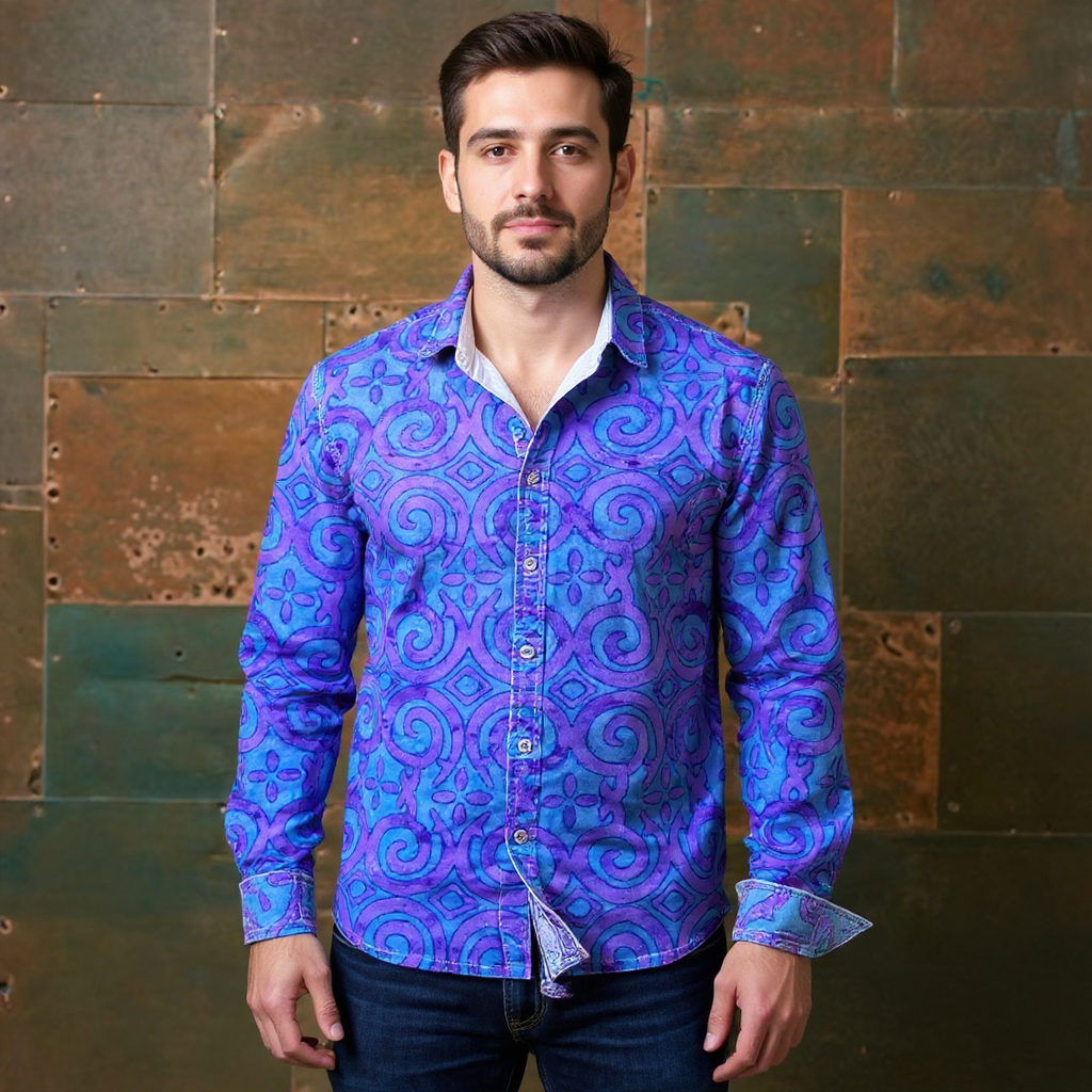 Camisa Unisex Multicolor Con Estampado Moderno Carlos