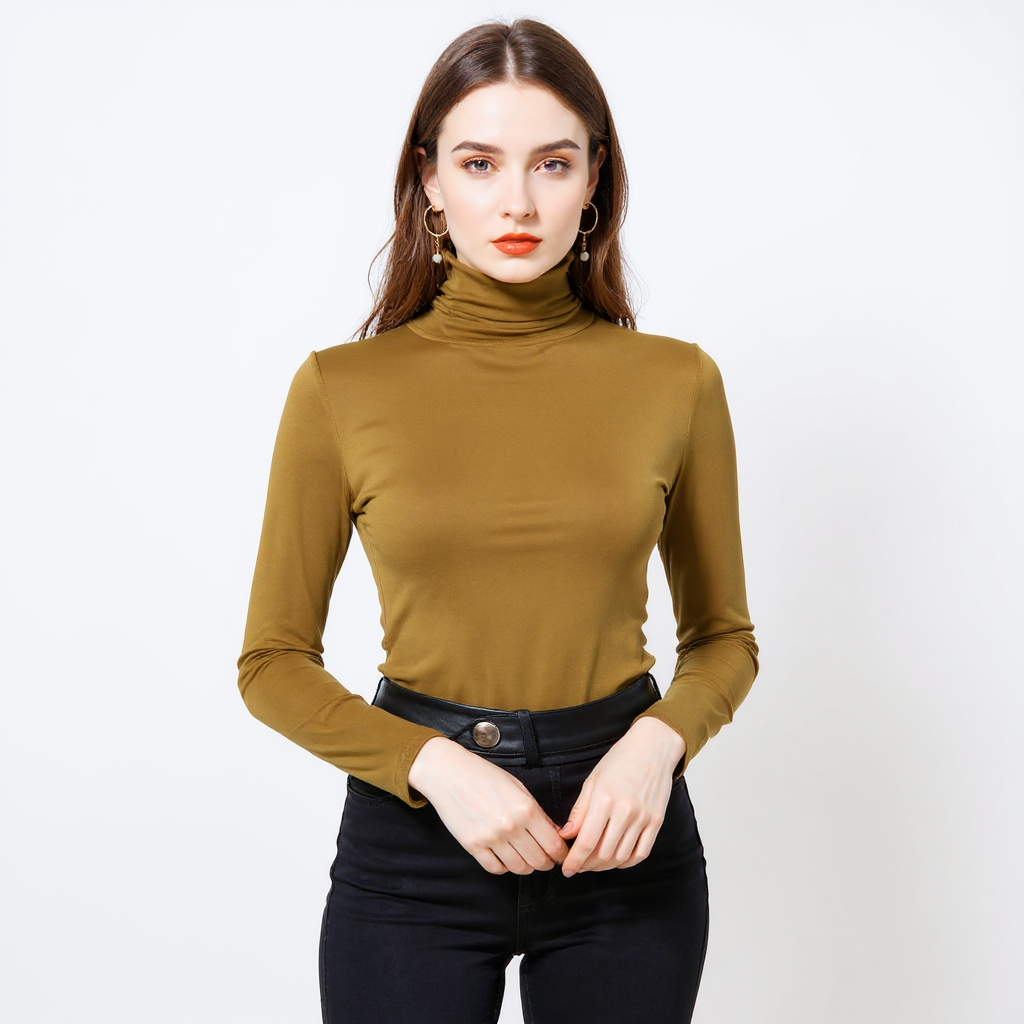 Suéter Cuello Alto Suave Con Elastano Sedoso Premium Elisa