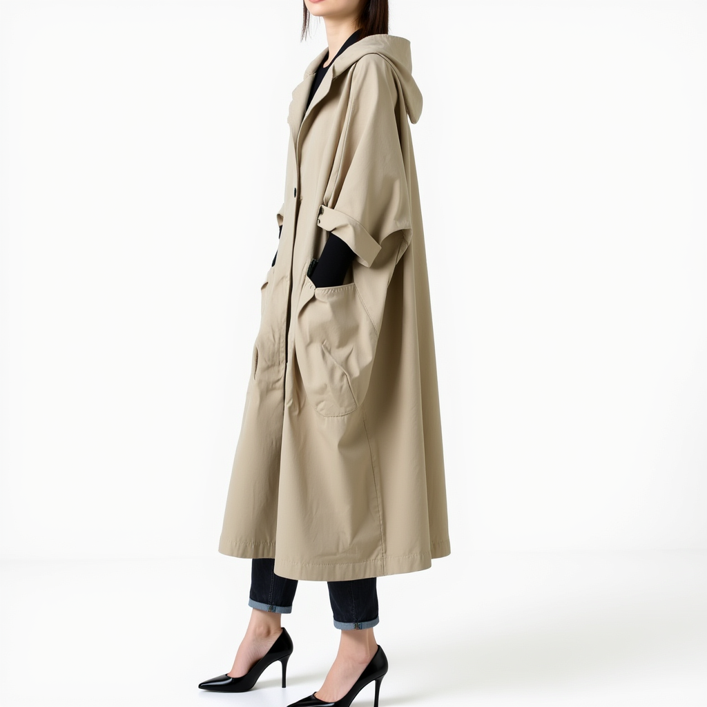 Abrigo Trench Oversized Elegante Y Versátil Moda Ana