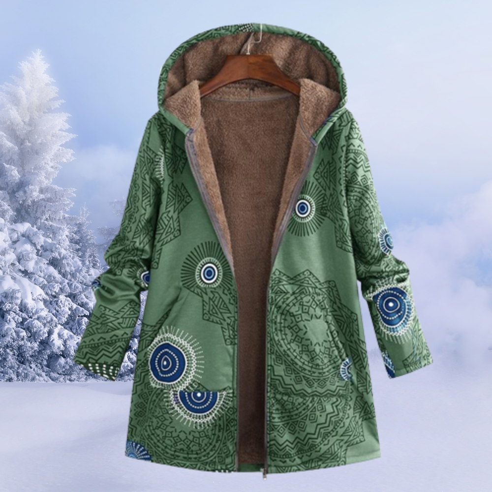 Chaqueta Polar Con Capucha Cálida Para Mujer Invierno Ana