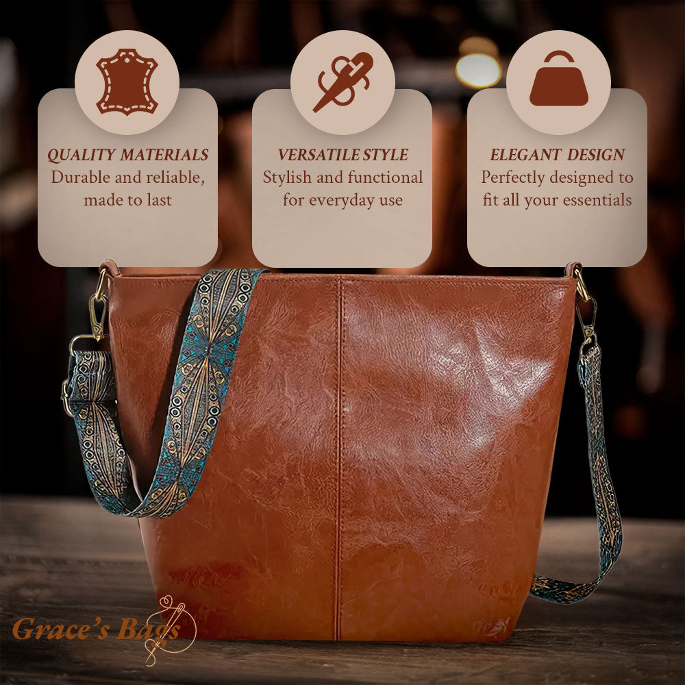 Bolsa de Hombro Vintage Resistente para Diario Urbano Ana