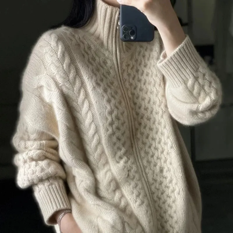 Suéter Cuello Alto De Punto Couture Suave Y Cómodo Elisa