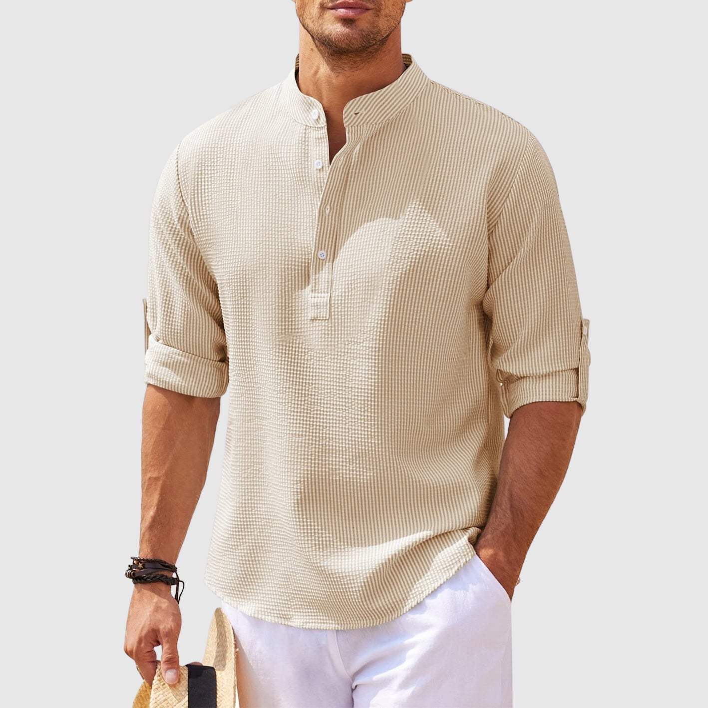 Camisa Henley Suave Y Transpirable Con Estilo Moderna Ana