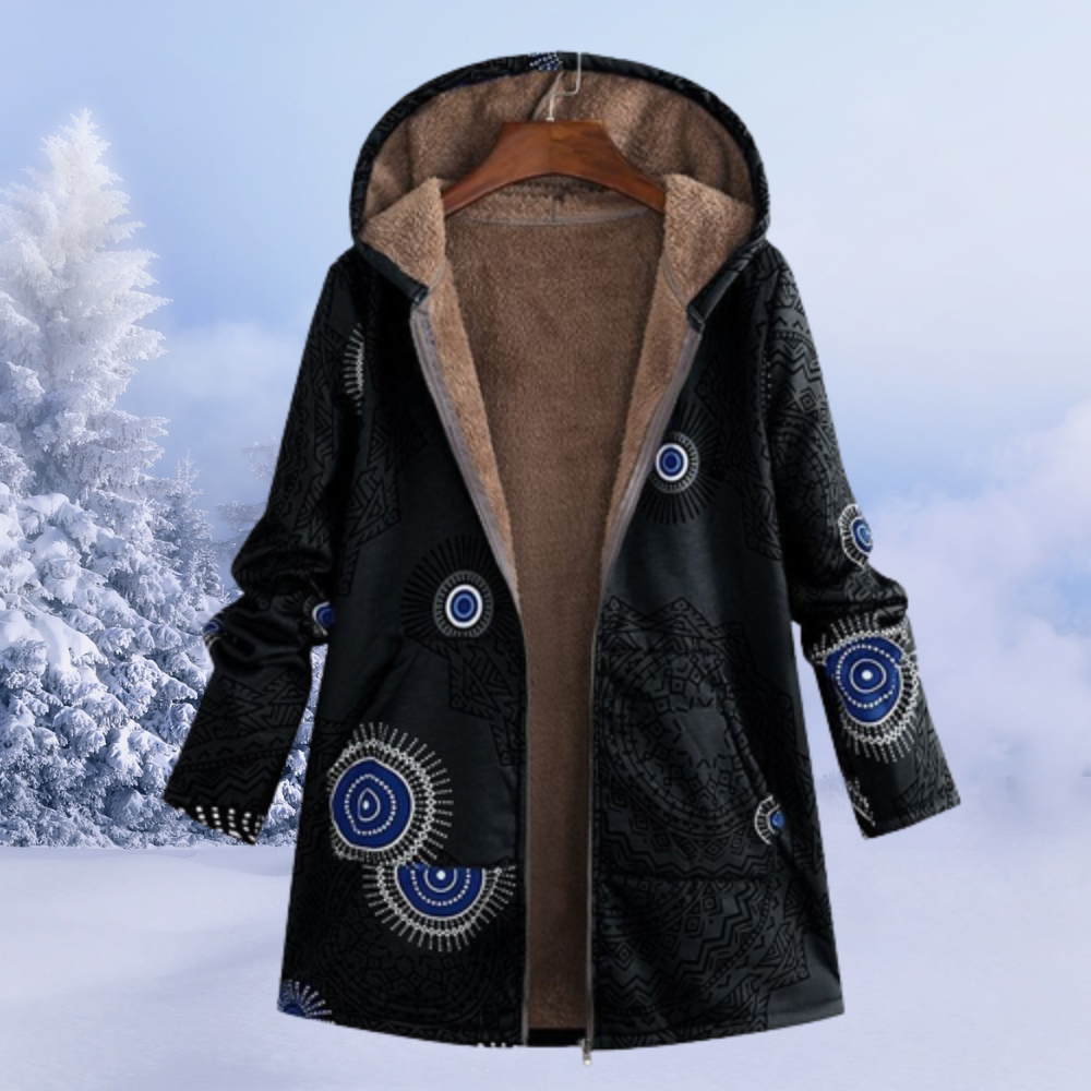Chaqueta Polar Con Capucha Cálida Para Mujer Invierno Ana