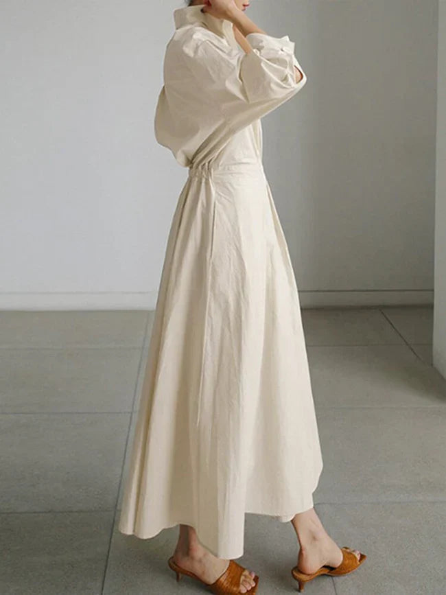Vestido Maxi Lujo Con Aura Silueta Fluida Detalles Maria