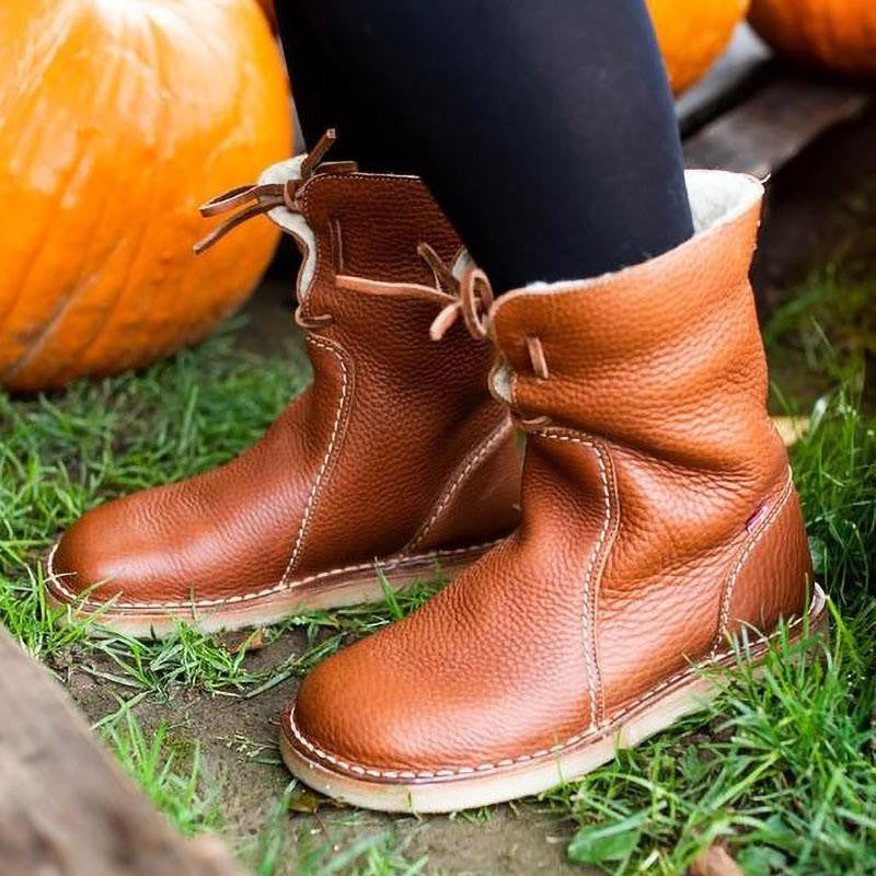Botas Aisladas Con Doble Costura Y Cuero Premium Ana