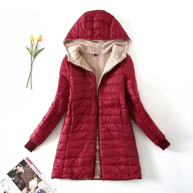 Chaqueta de Algodón con Capucha Mediana Reversible Ana