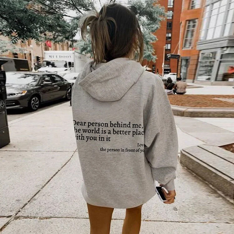 Sudadera Dear Person Behind Me Con Texto Blanco María