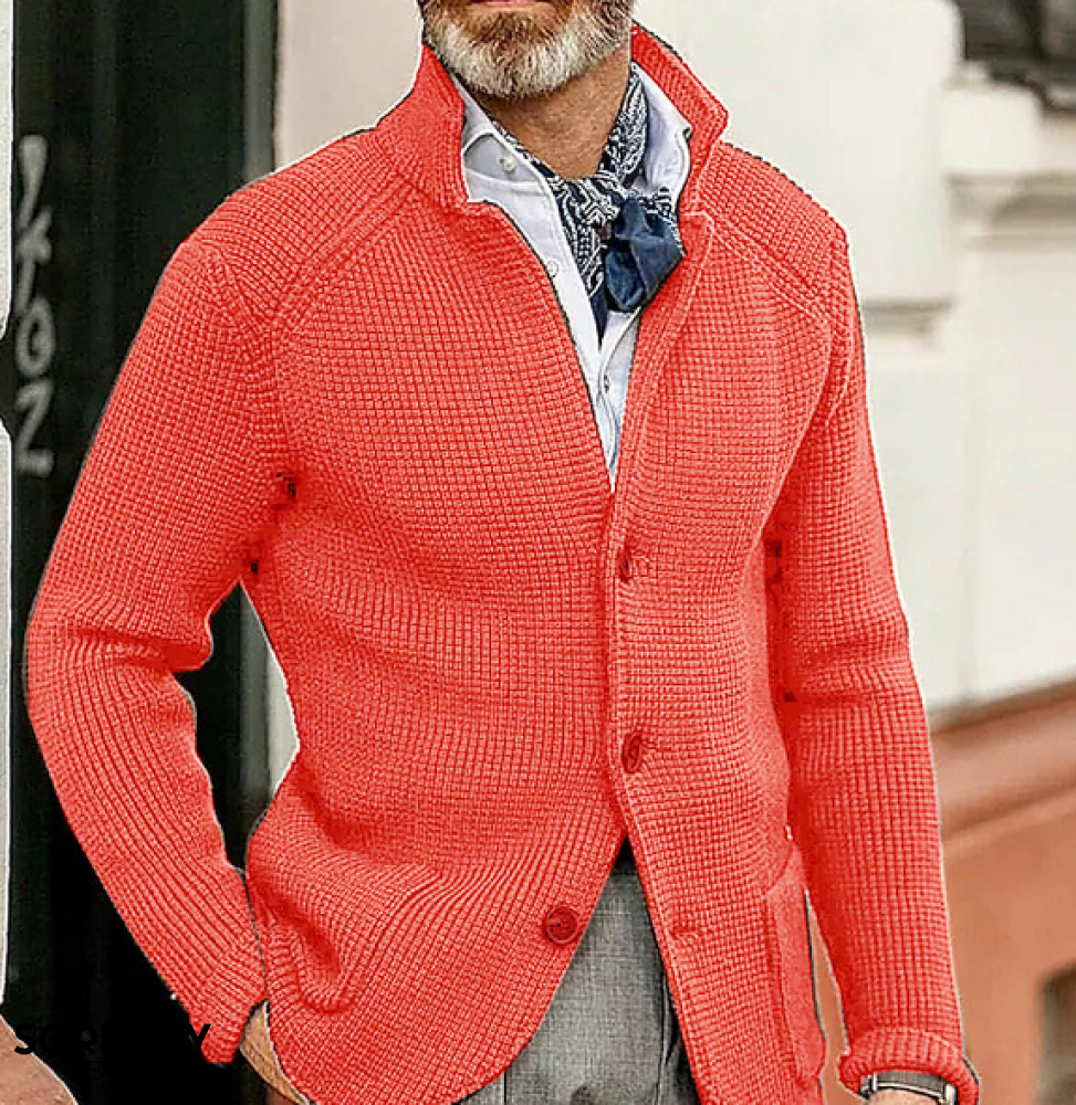 Blazer Vintage Patchwork Cuello Alto Para Hombres Carlos
