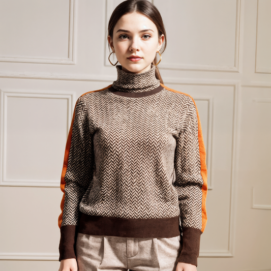 Knit Sweater Cozy Warm Printed Winter