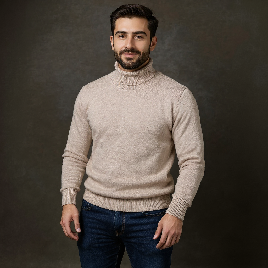 Suéter De Cuello Alto Lujo Suave Cálido Alta Calidad Carlos