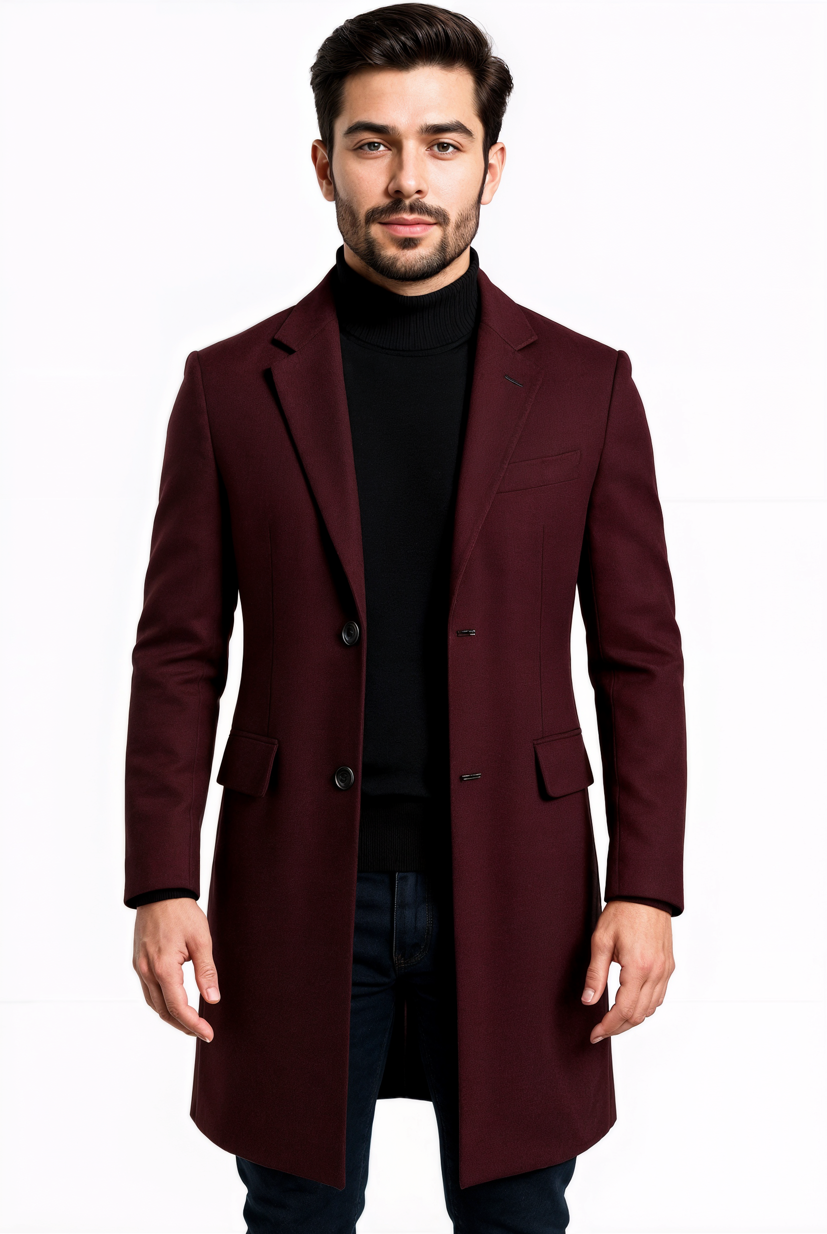 Abrigo Hombre Elegante Tejido Lana Cómodo Alejandro