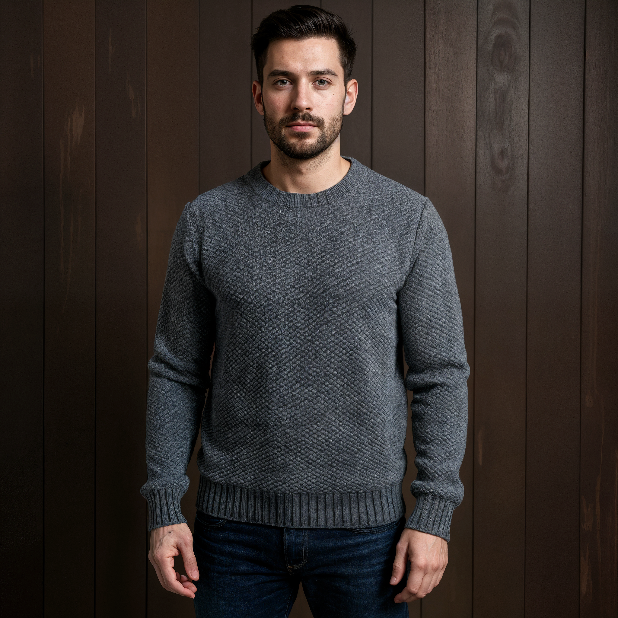 Suéter Cuello Alto Verde Acrílico Poliéster Estilo Luis